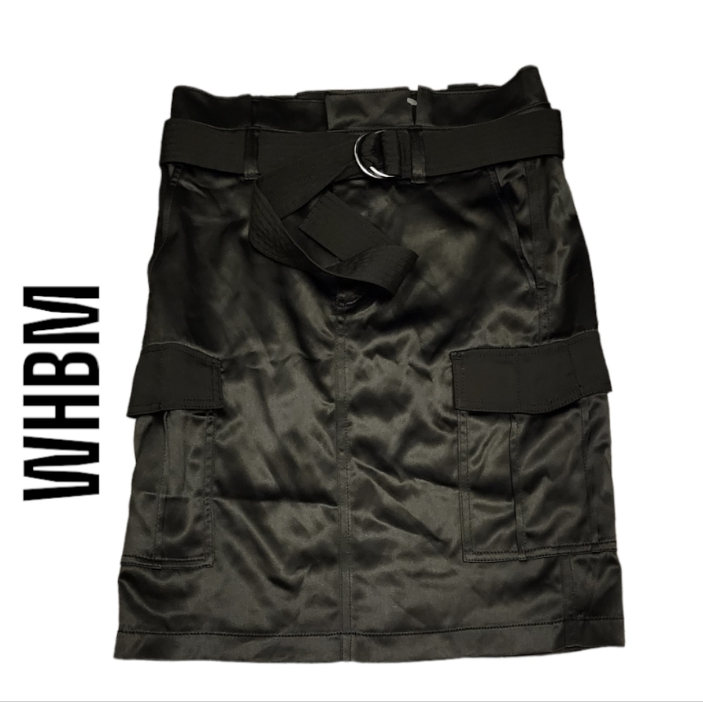 White House Black market Soft Utility Skirt With Removable Belt sz 0